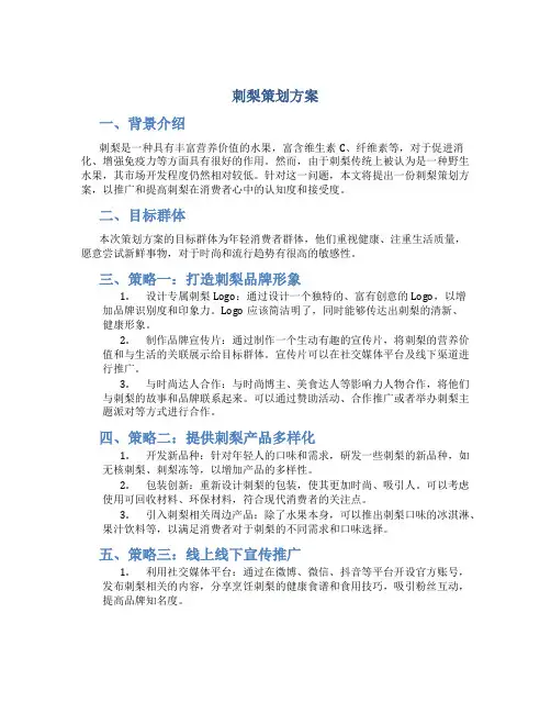 刺梨策划方案