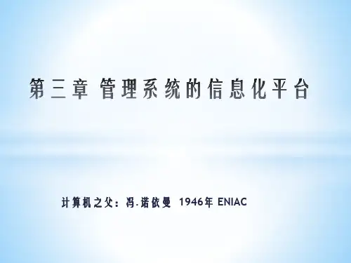自考2012版《信息管理系统计算机中的应用》第三章 管理系统的信息化平台