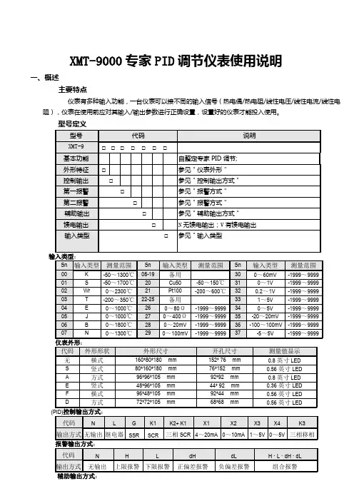 XMT-9000专家PID调节仪表使用说明