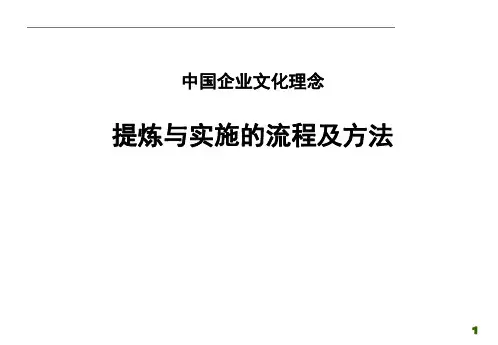 中国企业文化理念提炼与实施的流程及方法.