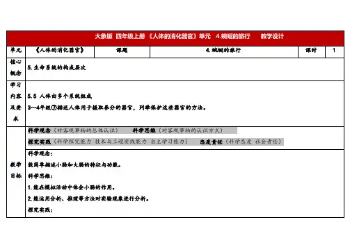 2024年大象版四年级科学上册 5.4蜿蜒的旅行(教案) 