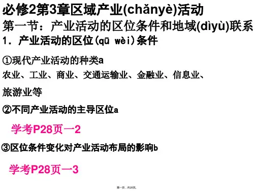 浙江省桐庐分水高级中学高中地理必修第三章区域产业活动复习课件共张
