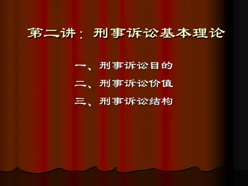 刑事诉讼法基本理论