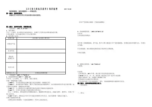 2.3《伟大的抗日战争》知识梳理