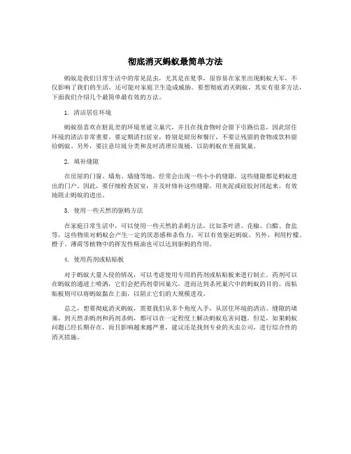 彻底消灭蚂蚁最简单方法