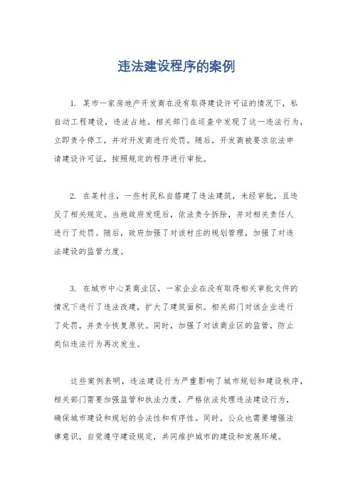 违法建设程序的案例