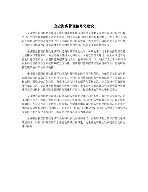 企业财务管理信息化建设