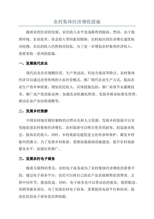 农村集体经济增收措施