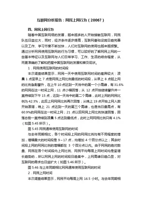 互联网分析报告：网民上网行为（20067）