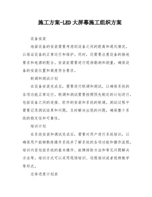 施工方案-LED大屏幕施工组织方案