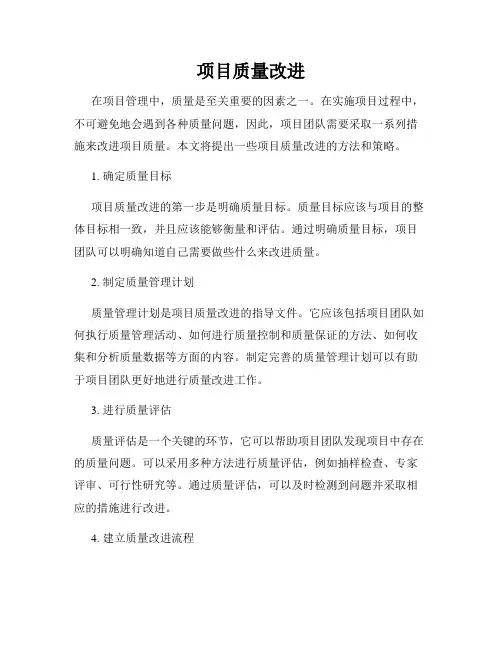 项目质量改进