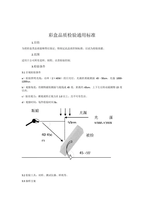 彩盒检验标准