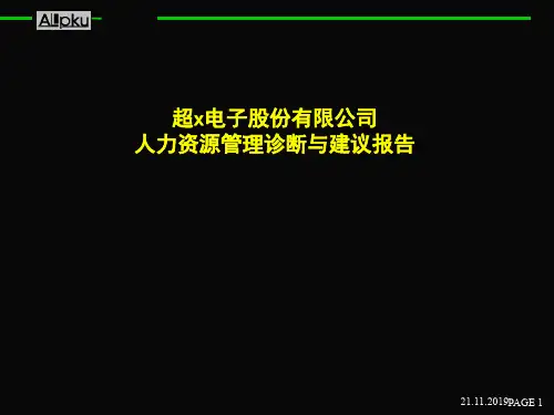 人力资源管理诊断与建议报告(ppt 134页)