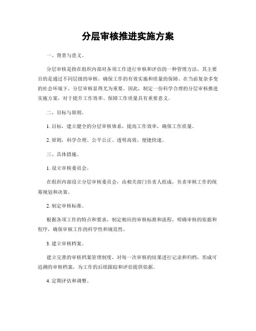 分层审核推进实施方案