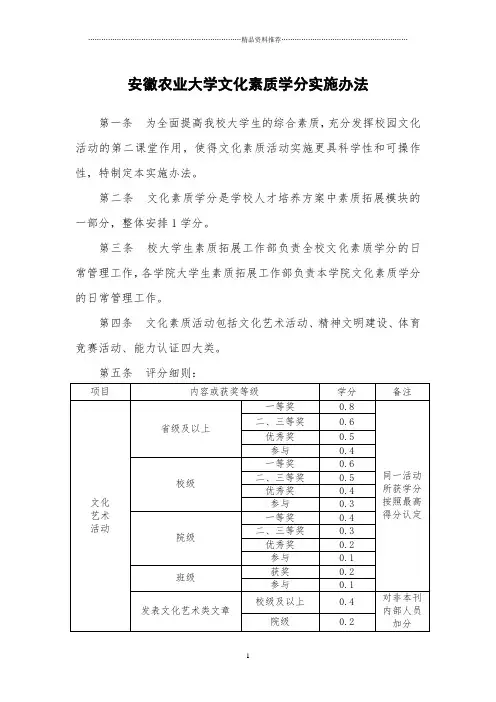 文化素质-欢迎光临安徽农业大学