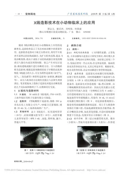 X线造影技术在小动物临床上的应用_谭志文