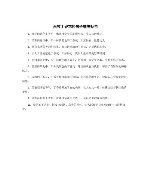 形容丁香花的句子唯美短句