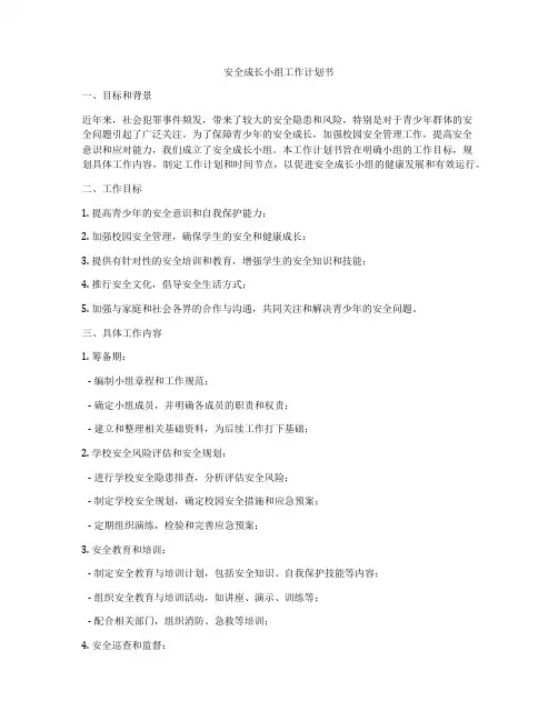 安全成长小组工作计划书