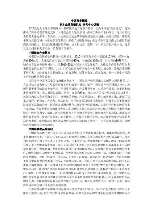 中国海参市场概况