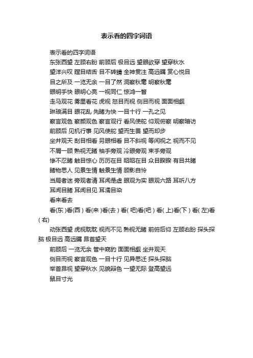 表示看的四字词语