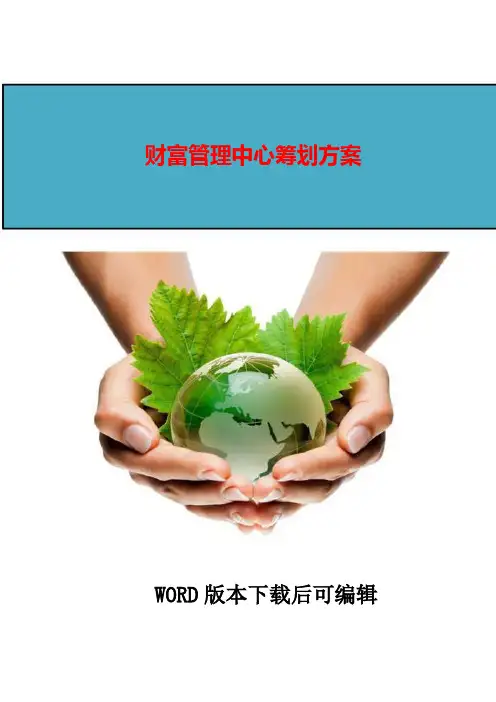 2018年财富管理中心筹划方案