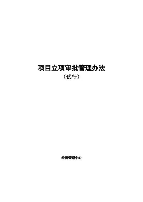 公司项目立项审批管理办法