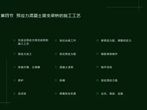 预应力混凝土简支梁桥的施工工艺