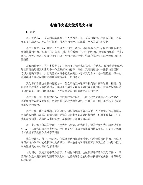 行囊作文范文优秀范文4篇