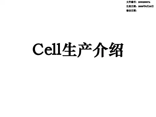 Cell生产介绍