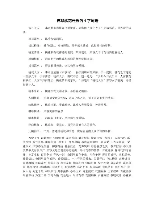 描写桃花开放的4字词语