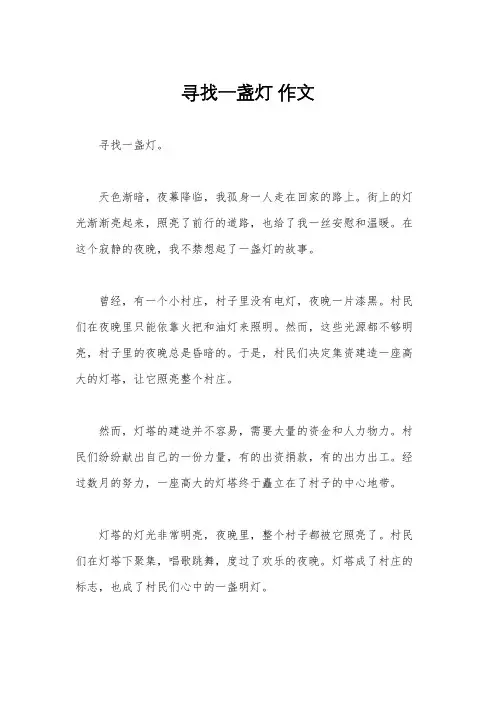 寻找一盏灯 作文