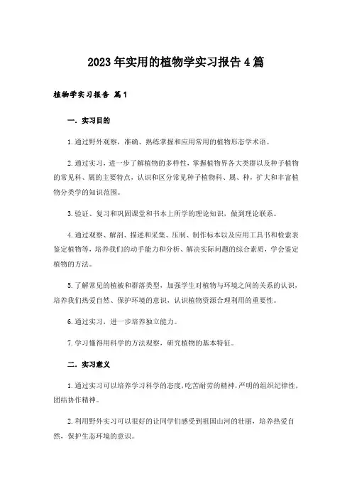 2023年实用的植物学实习报告4篇