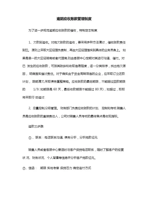 逾期应收账款管理制度
