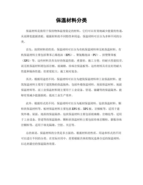 保温材料分类