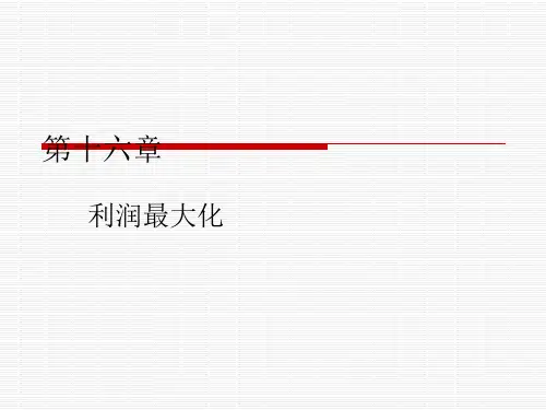 13第十六章 利润最大化