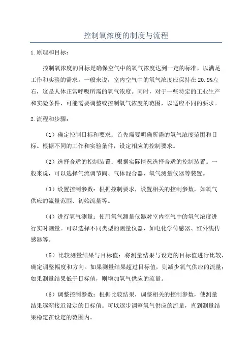 控制氧浓度的制度与流程