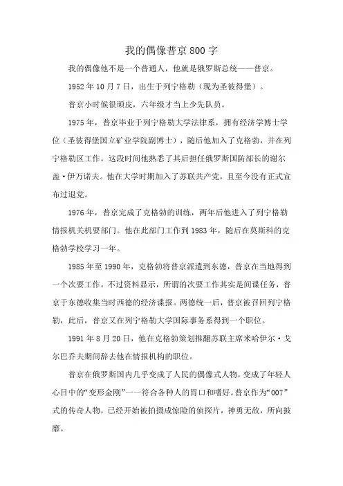 我的偶像普京800字