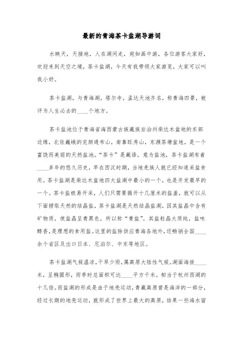 最新的青海茶卡盐湖导游词（2篇）