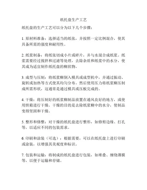 纸托盘生产工艺