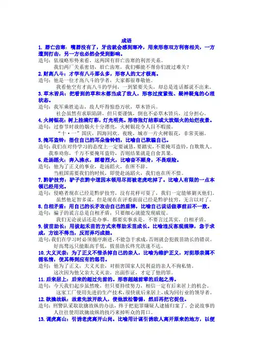 成语故事释义造句