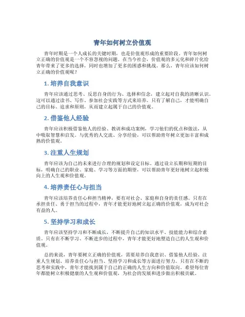 青年如何树立价值观