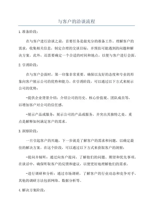 与客户的洽谈流程