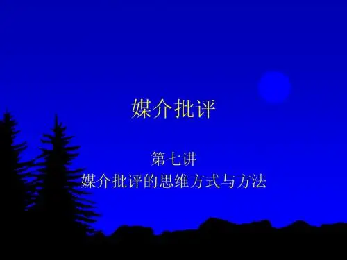 媒介批评第七讲