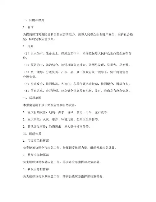 防险救灾应急预案