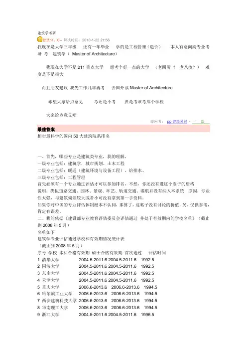 建筑学考研