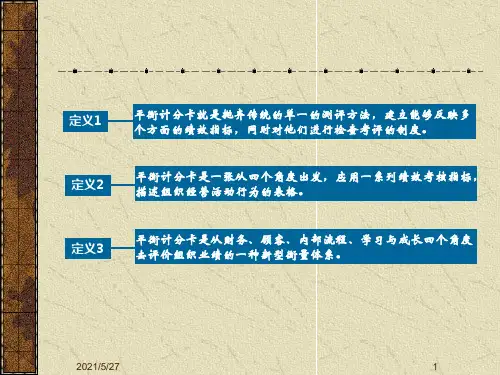 平衡计分卡四个维度指标的基本思路