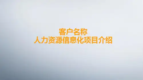 人力资源信息化项目介绍