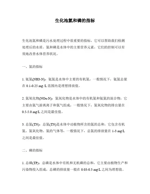 生化池氮和磷的指标