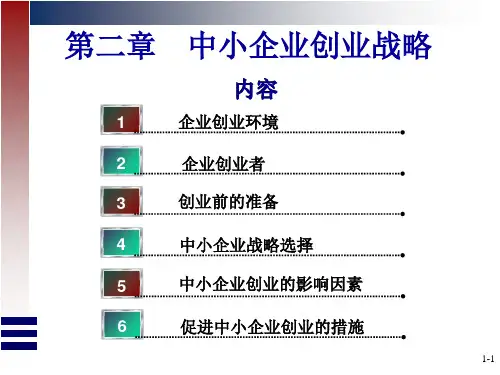 中小企业战略管理课件(中小企业创业战略)