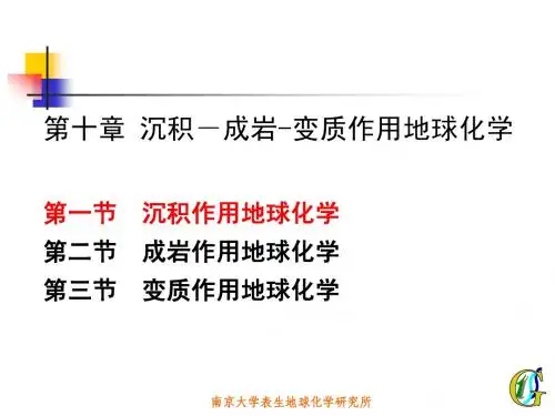 第十章沉积-成岩-变质作用地球化学